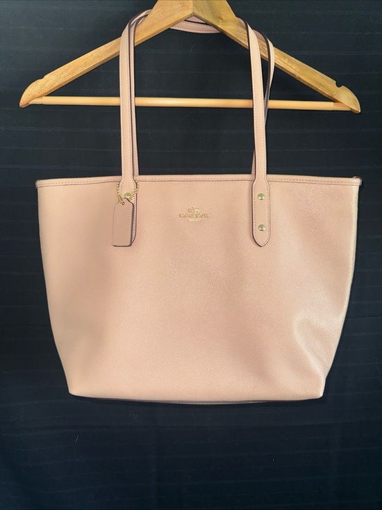 Coach Handbags - Coach City Tote Bag Crossgrain Leather Purse Pink F57522 Shoulder Double Handle